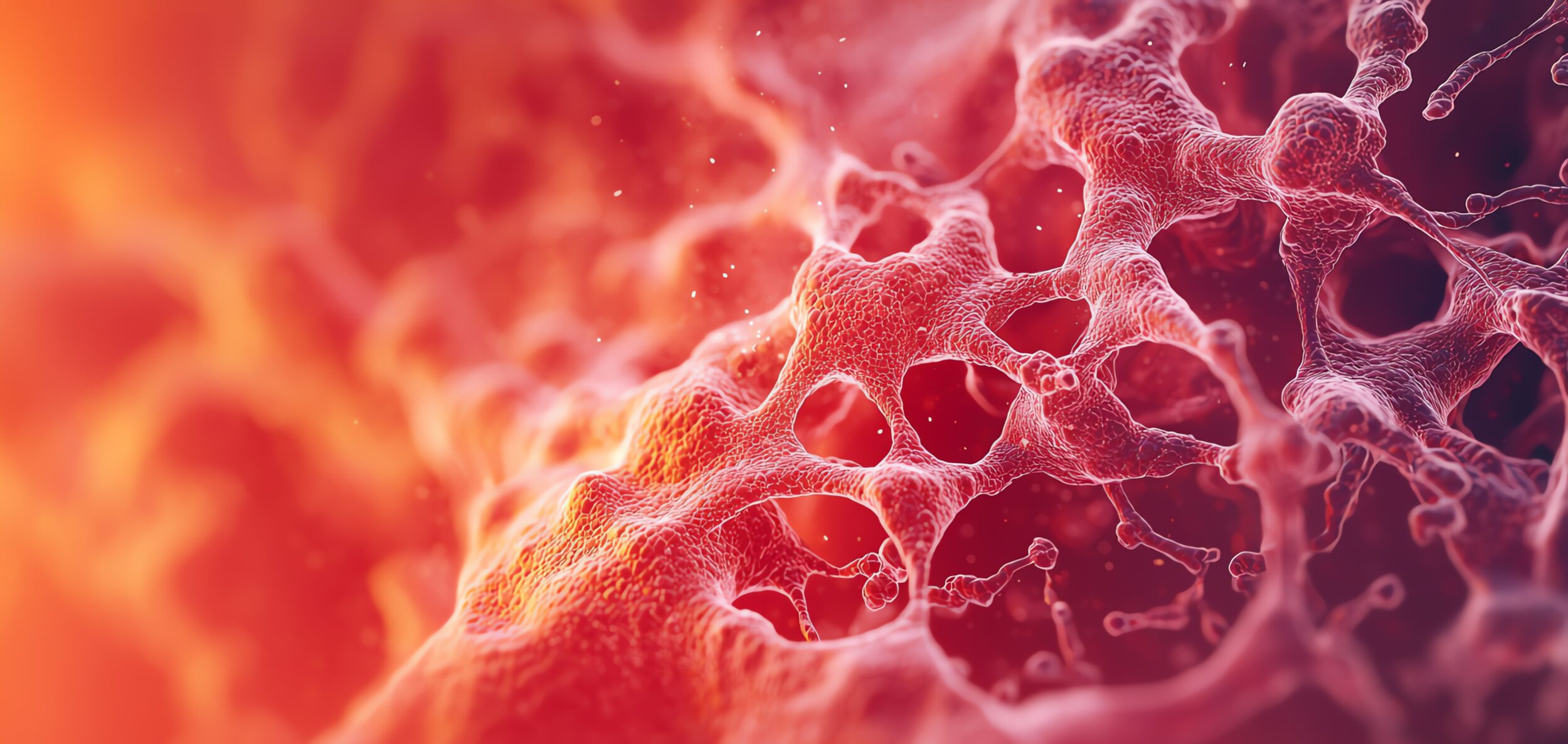 A closeup of inflamed tissue healing over time, with a progression from active inflammation to a healthier state Inflammatory bowel disease IBD concept.